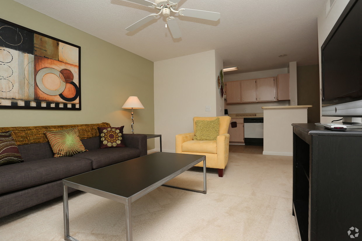a living room with a couch and a coffee table